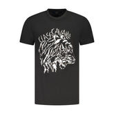 Cavalli Class Black Cotton Men T-Shirt
