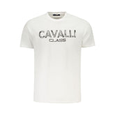 Cavalli Class White Cotton Men T-Shirt