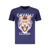 Cavalli Class Blue Cotton Men T-Shirt