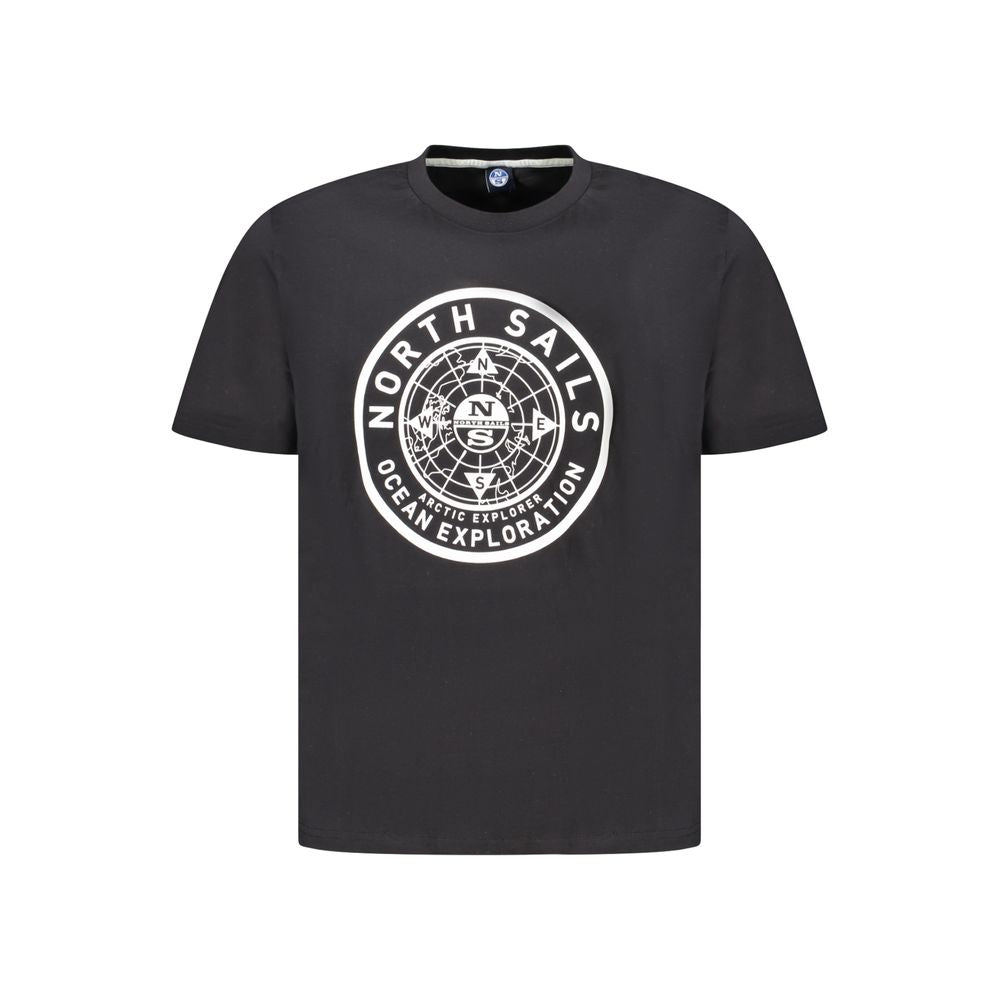 Svart bomulls-T-shirt för män
