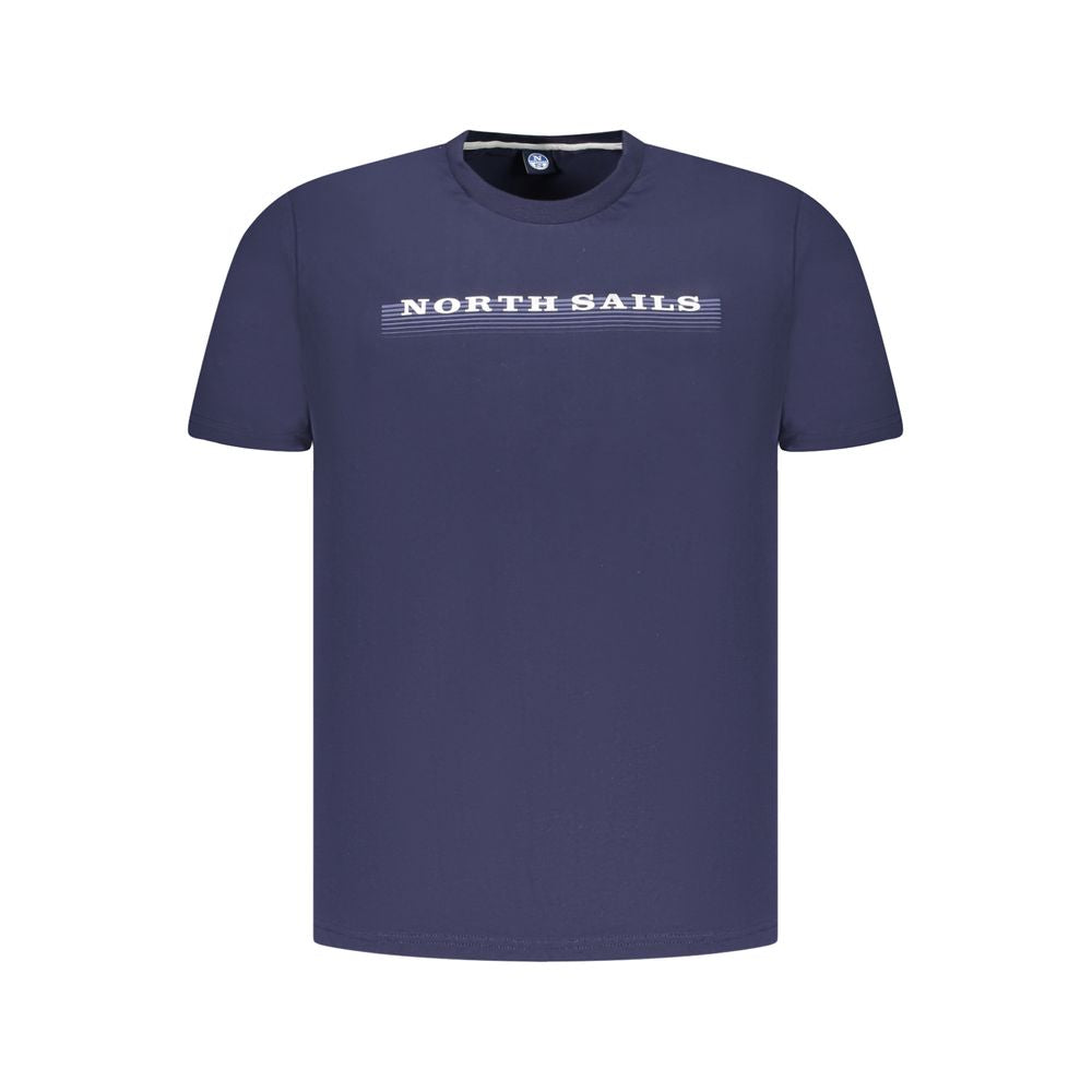Blå bomulls-T-shirt för män