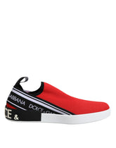 Dolce & Gabbana Røde Logo Lave Slip-On Herre Sneakers Sko