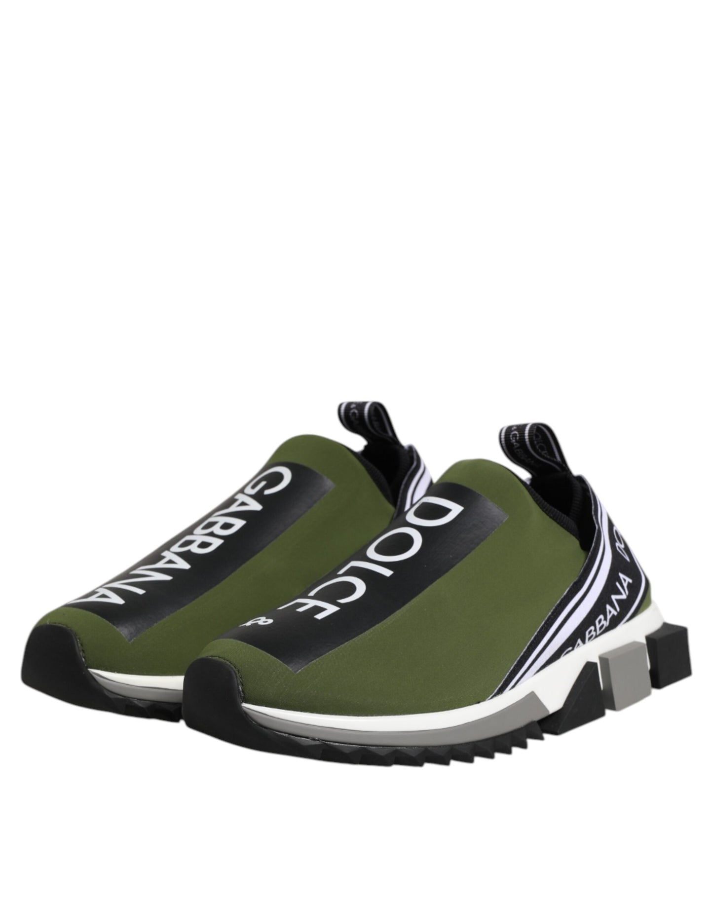 Dolce & Gabbana Grön Svart Slip On Sorrento Sneakers Skor