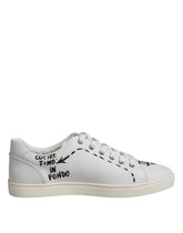 Dolce & Gabbana Hvite London Kalveskinn Herre Sneakers Sko