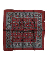 Dolce & Gabbana Maroon Monkey Print Silk Square Foulard Scarf
