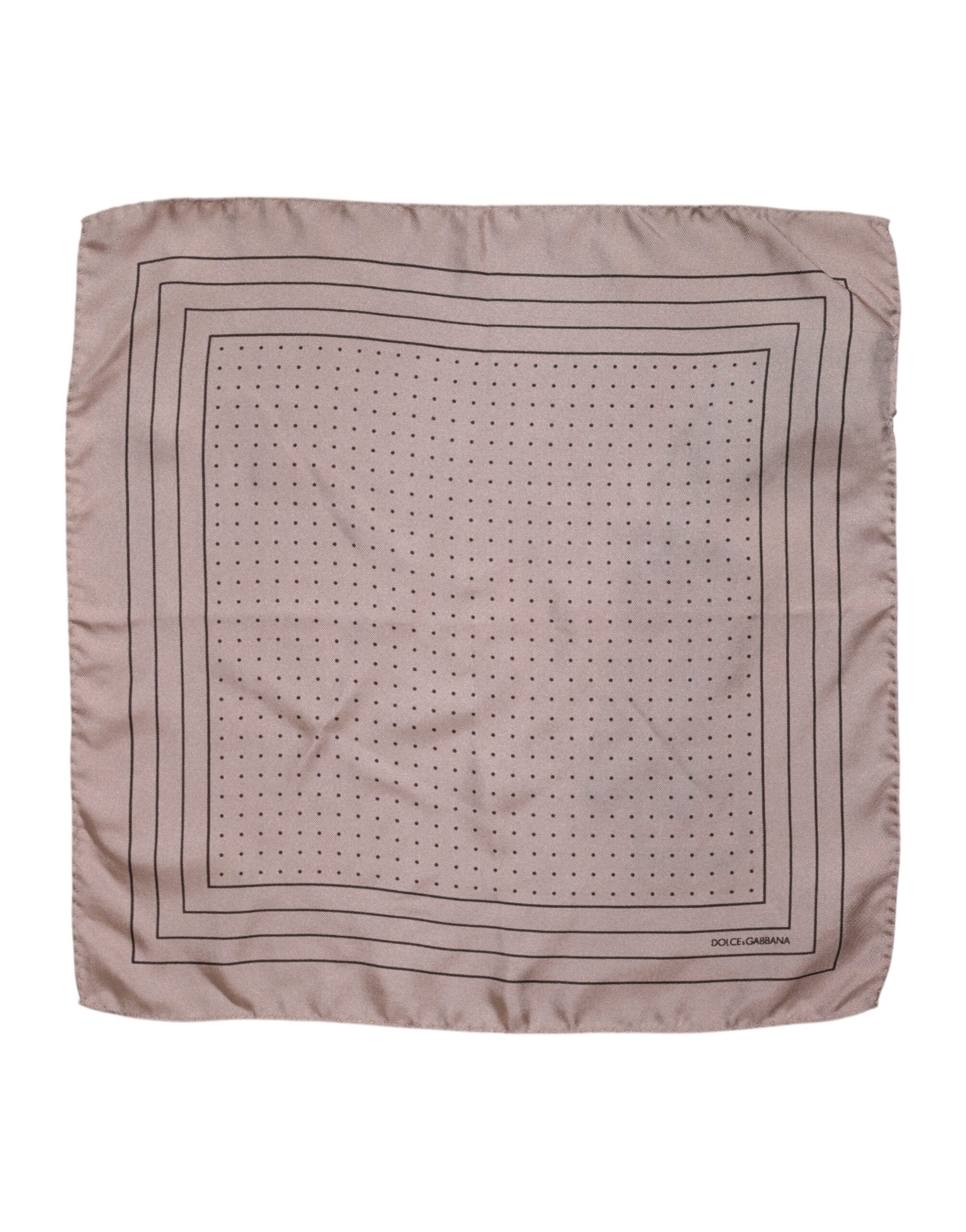 Beige prikkete silkeskjerf for menn