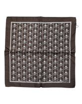 Dolce & Gabbana Brown Skull Silk Square Men Foulard Scarf