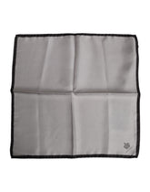 Dolce & Gabbana Gray DG Crown Silk Square Men Foulard Scarf