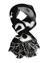 Dolce & Gabbana Black Logo Neck Warmer Wrap Men Shawl Scarf