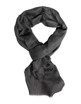 Dolce & Gabbana Gray Logo Print Neck Warmer Wrap Shawl Scarf