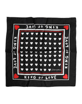 Dolce & Gabbana Black Printed Silk Square Men Foulard Scarf