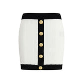 Balmain White Viscose Mini Skirt