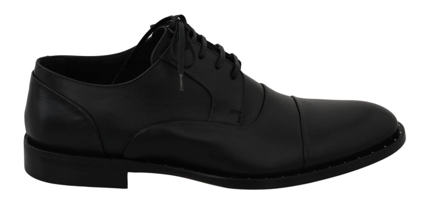 Dolce & Gabbana svarte Derby-sko i skinn