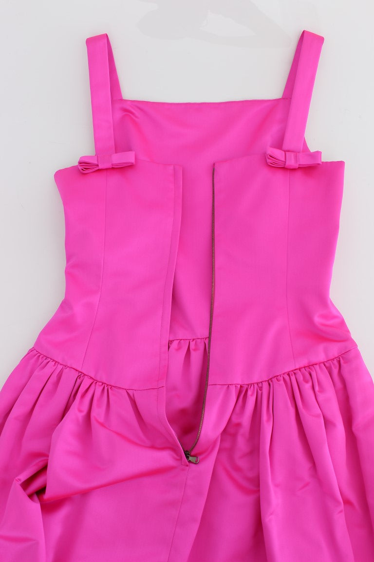 Dolce & Gabbana Rosa Sidenklänning med Lång Slida och Balklänning