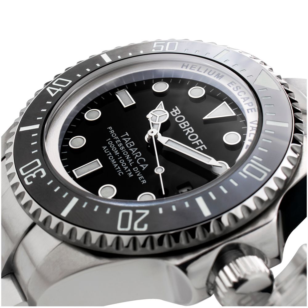 Bobroff grå rostfri stålklocka