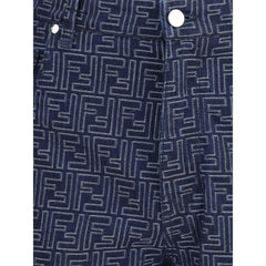 Fendi Blue Cotton Bermuda Shorts