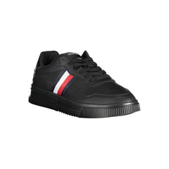 Tommy Hilfiger Black Leather Men's Sneaker