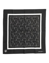 Dolce & Gabbana Black White Printed Square Men Foulard Scarf
