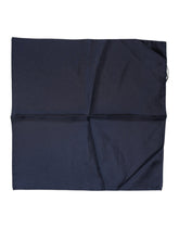 Dolce & Gabbana Dark Blue Silk Square Men Foulard Scarf