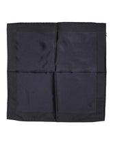 Dolce & Gabbana Dark Blue Silk Square Men Foulard Scarf