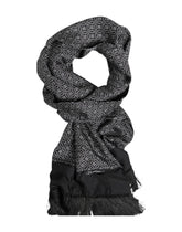 Dolce & Gabbana Black Patterned Fringes Men Foulard Scarf