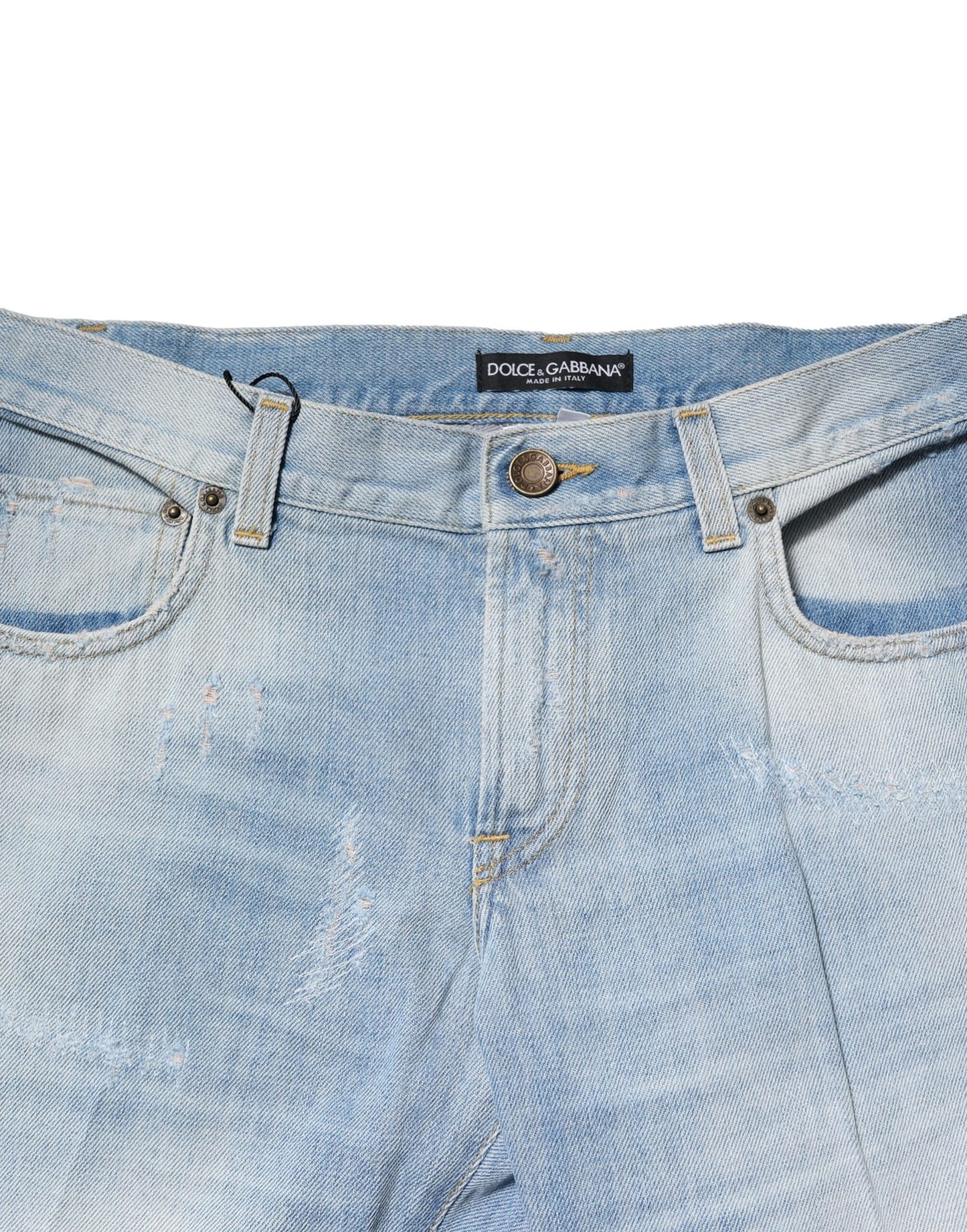 Dolce & Gabbana ljusblå tvättade raka jeans