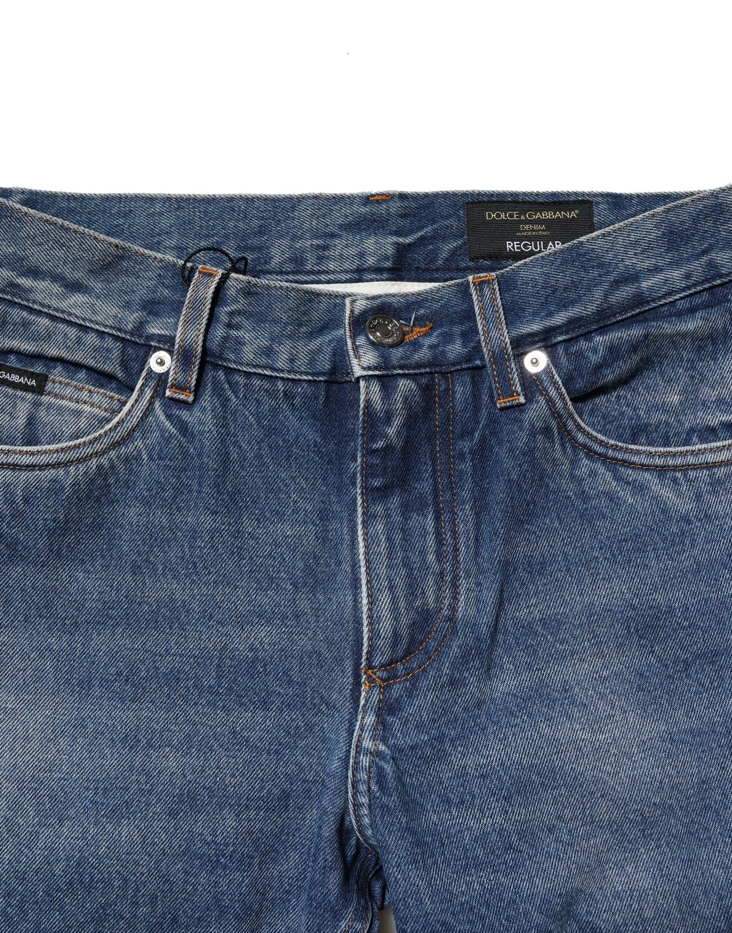 Dolce & Gabbana Blå Bomullsstretch Slim Fit Herrjeans