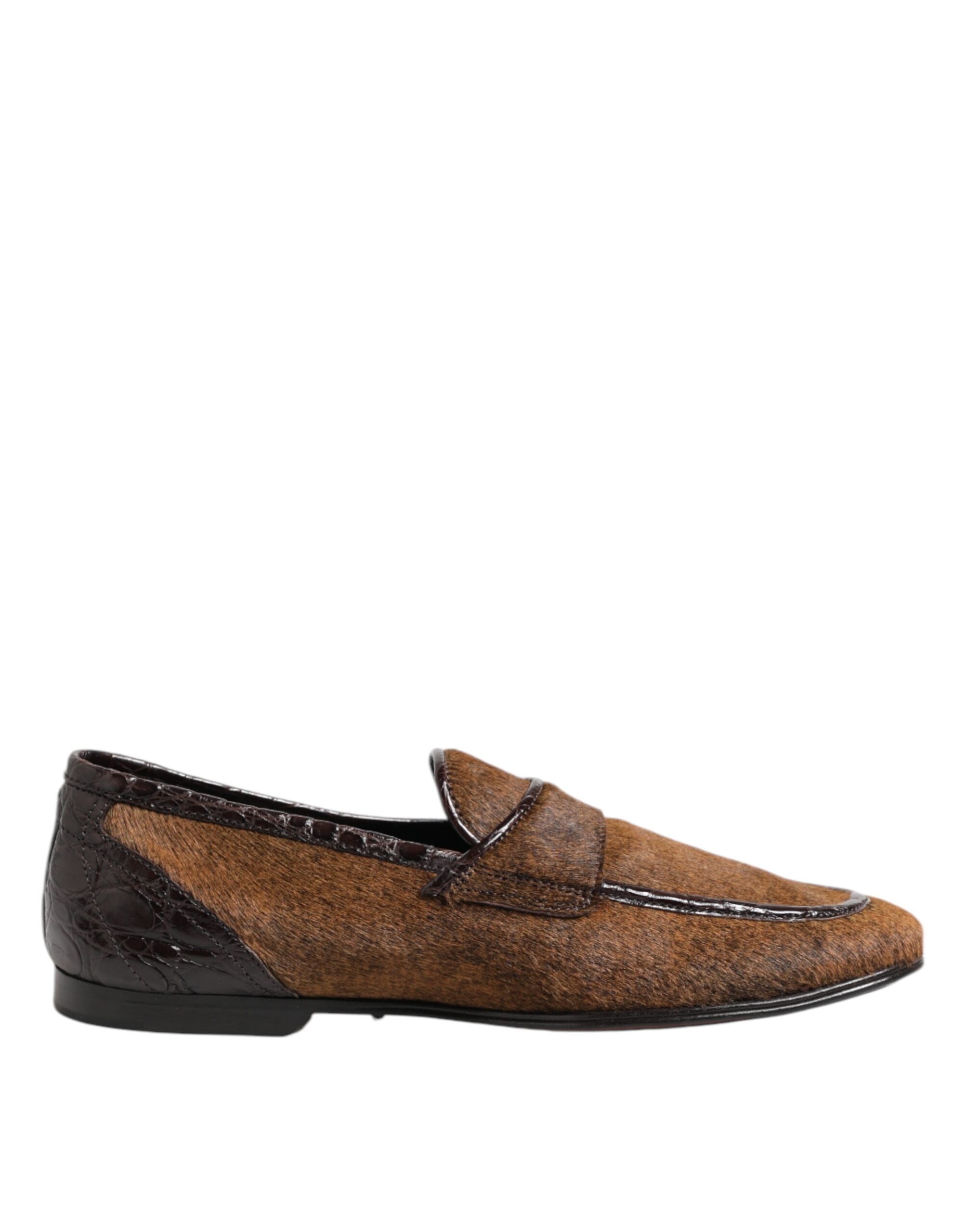 Bruna Loafers Läder Slip On Herrskor