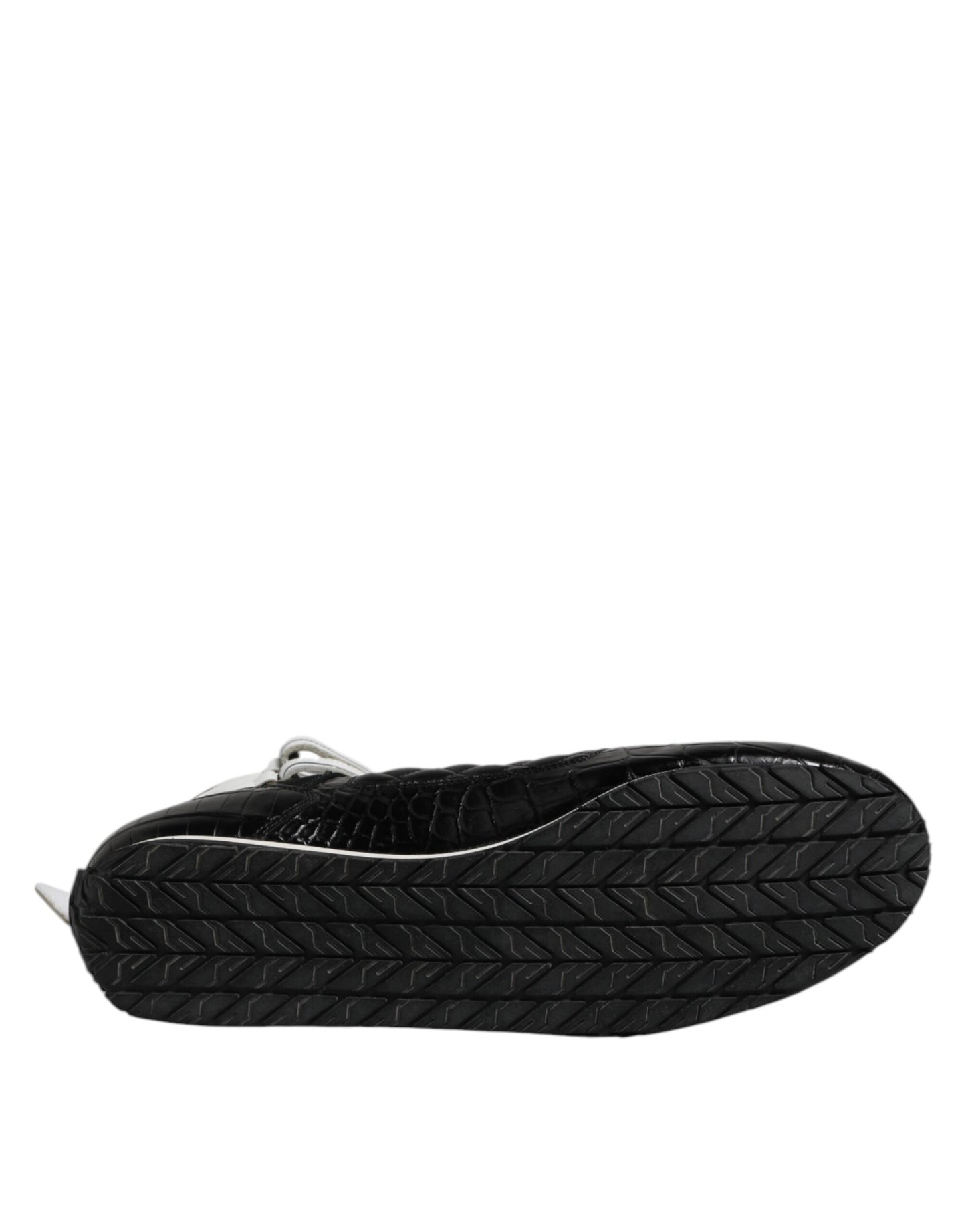 Dolce & Gabbana svarte vatterte joggesko med snøring i skinn