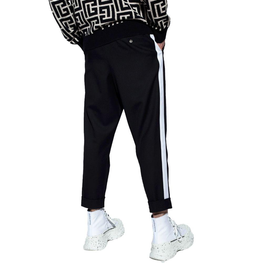 Balmain svarta bomullsbyxor för män