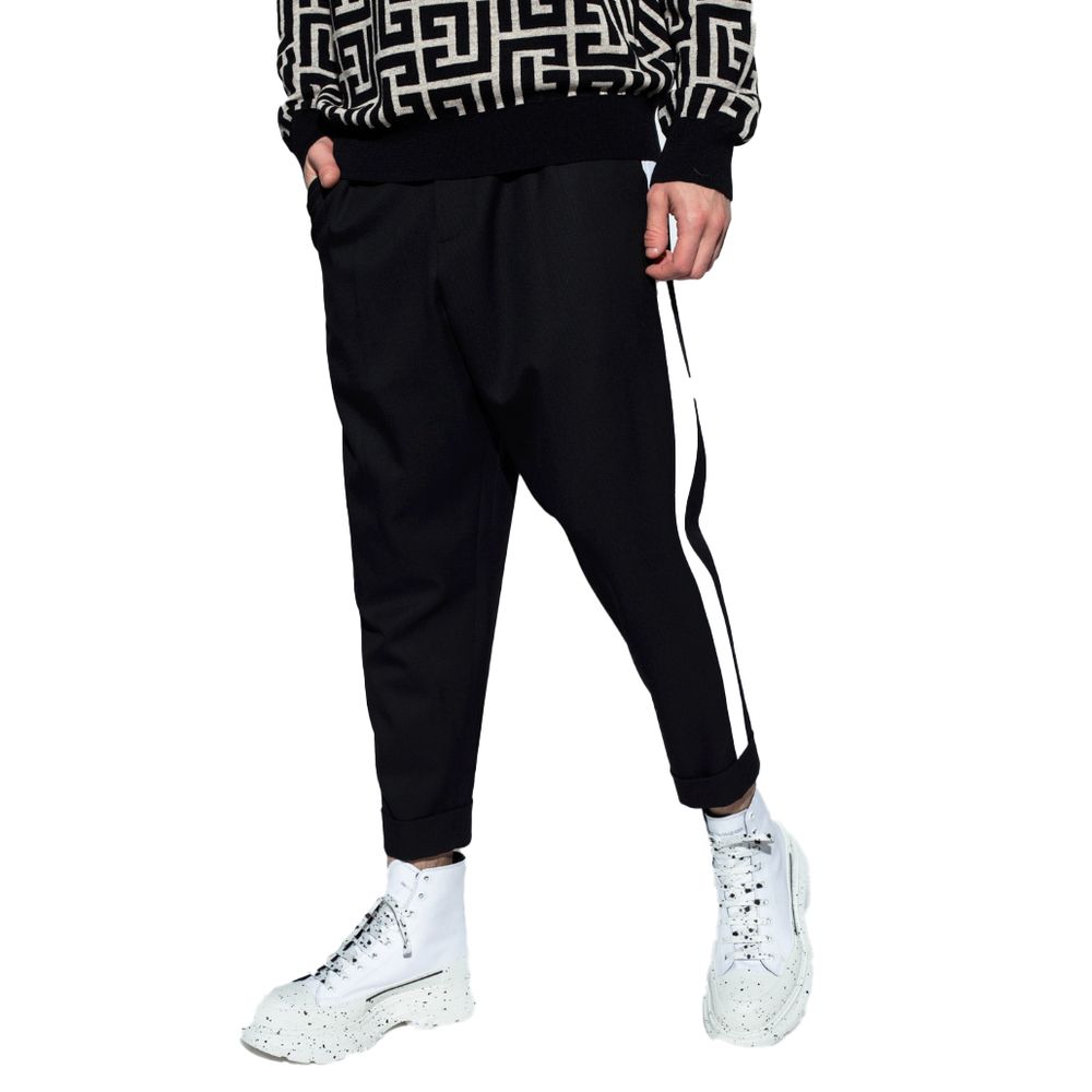 Balmain svarta bomullsbyxor för män