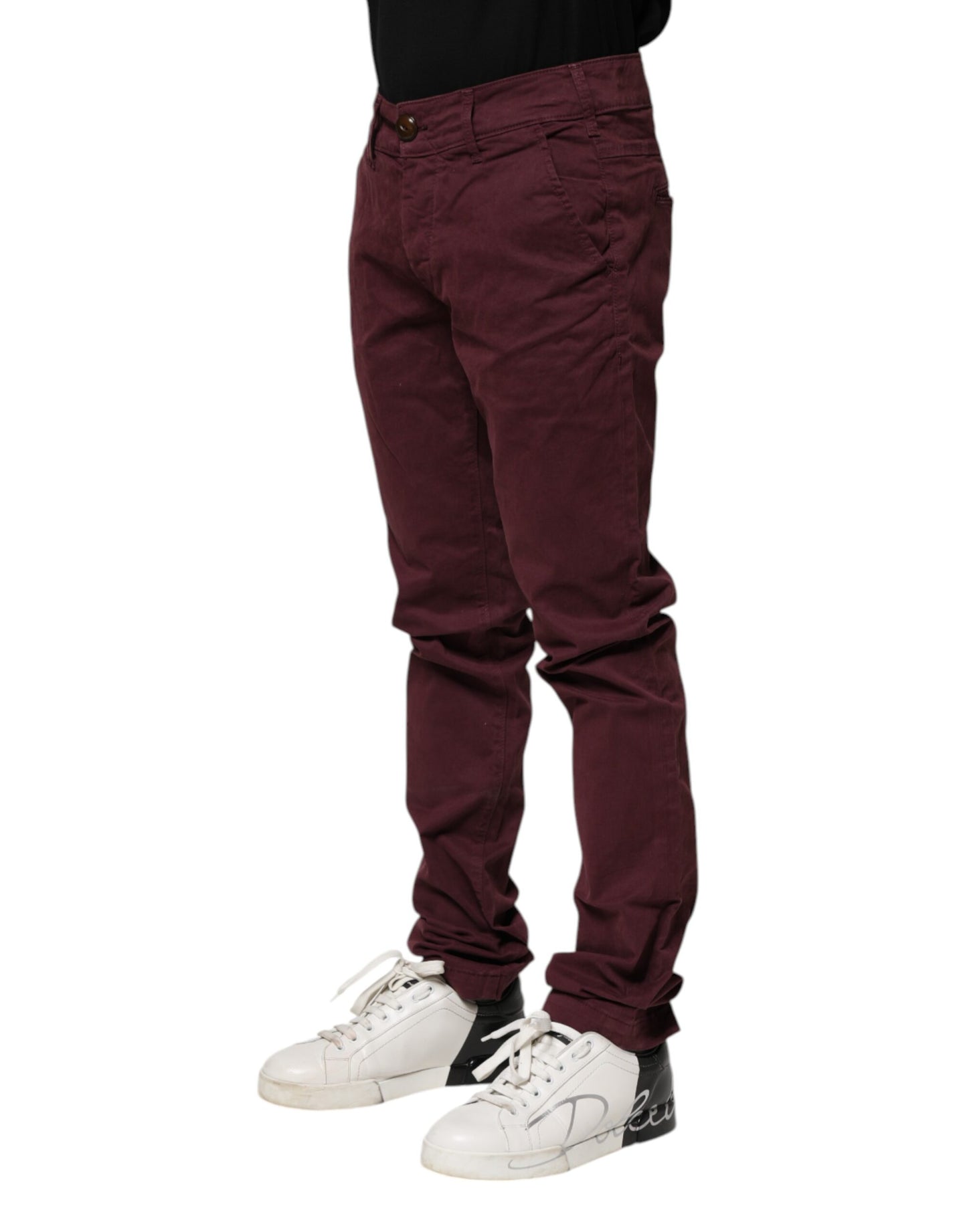 CYCLE Rödbruna Bomullsstretchiga Skinny Fit Herrjeans