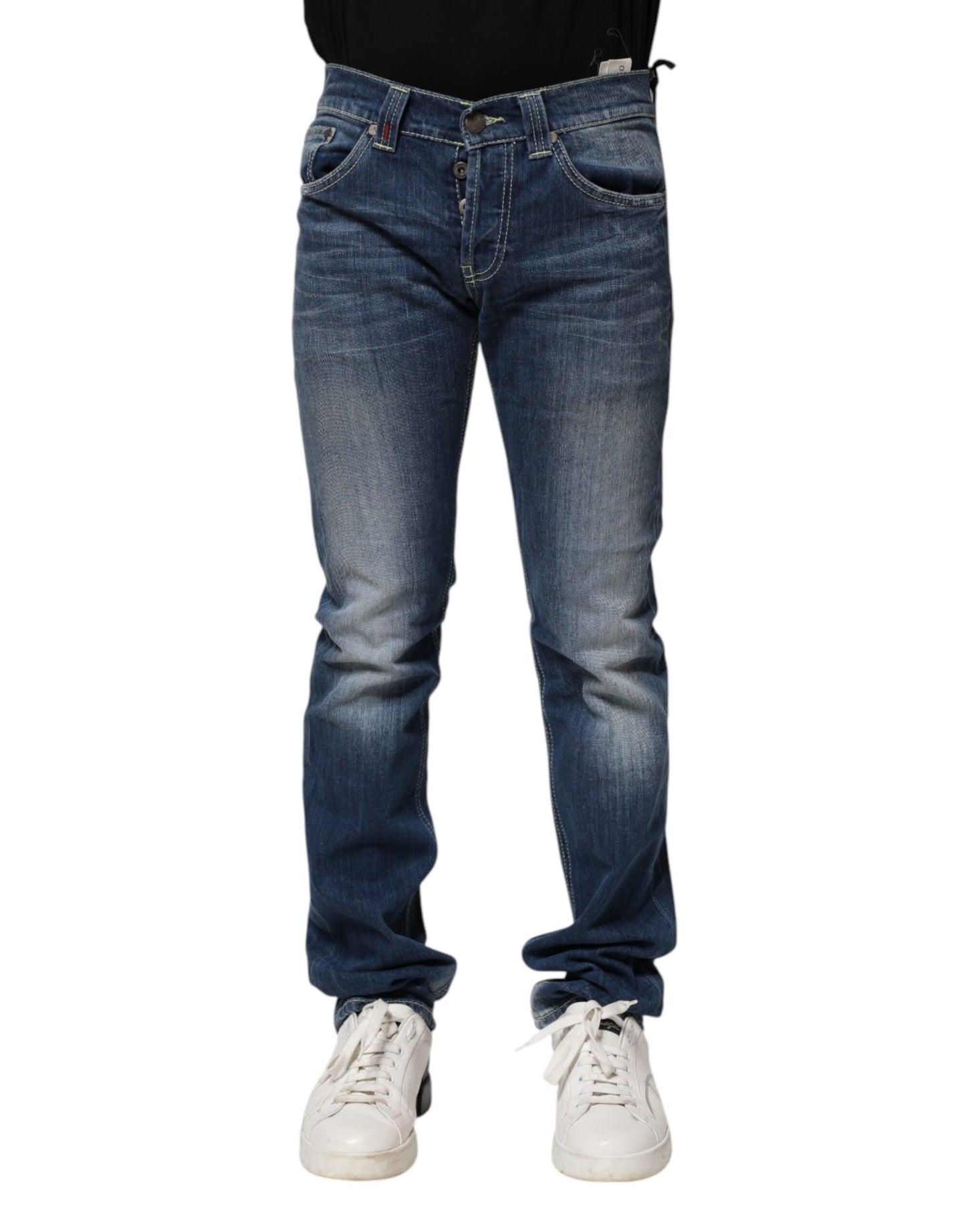 Dondup Blå Tvättade Skinny Fit Casual Herrjeans