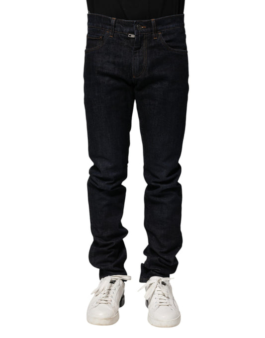 Dolce & Gabbana Svarta Bomulls Skinny Denim Herrjeans