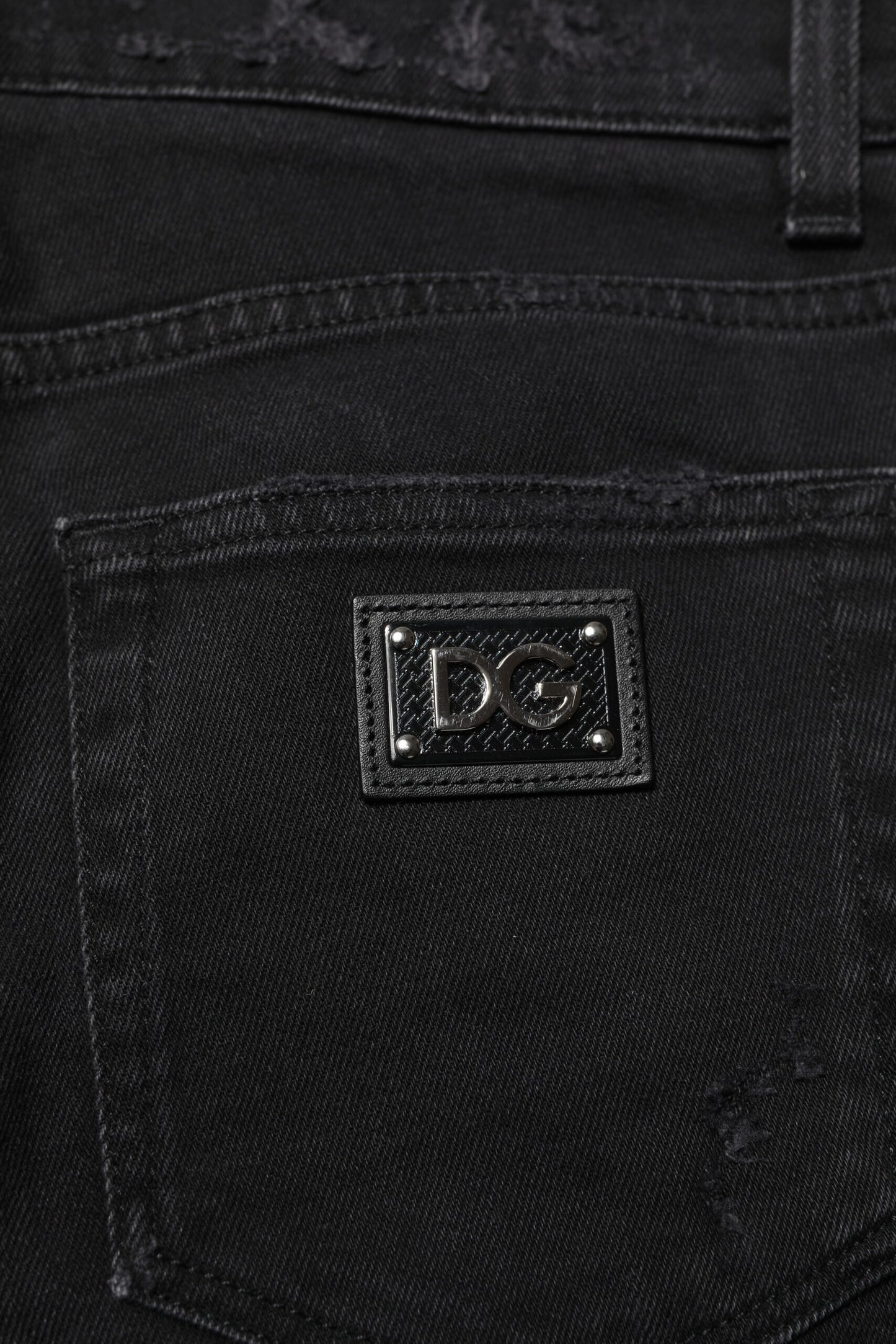 Dolce & Gabbana Svarta Bomulls Skinny Herrjeans