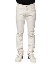 Dolce & Gabbana White Cotton Skinny Men Denim Jeans