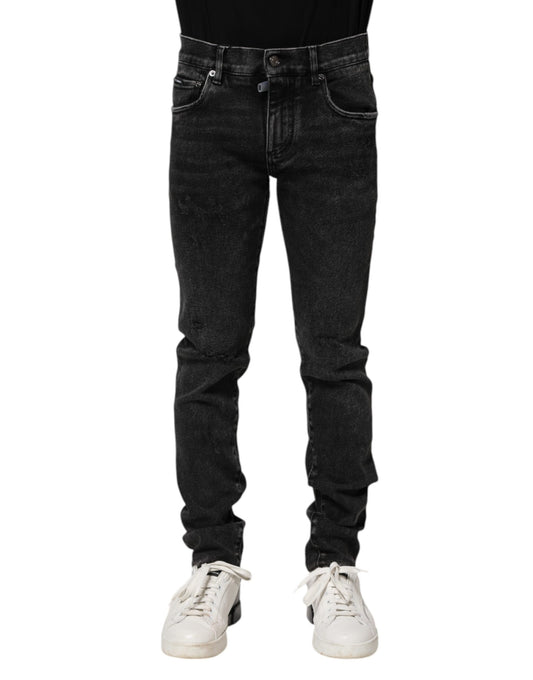 Dolce & Gabbana svarte bomulls skinny herrejeans