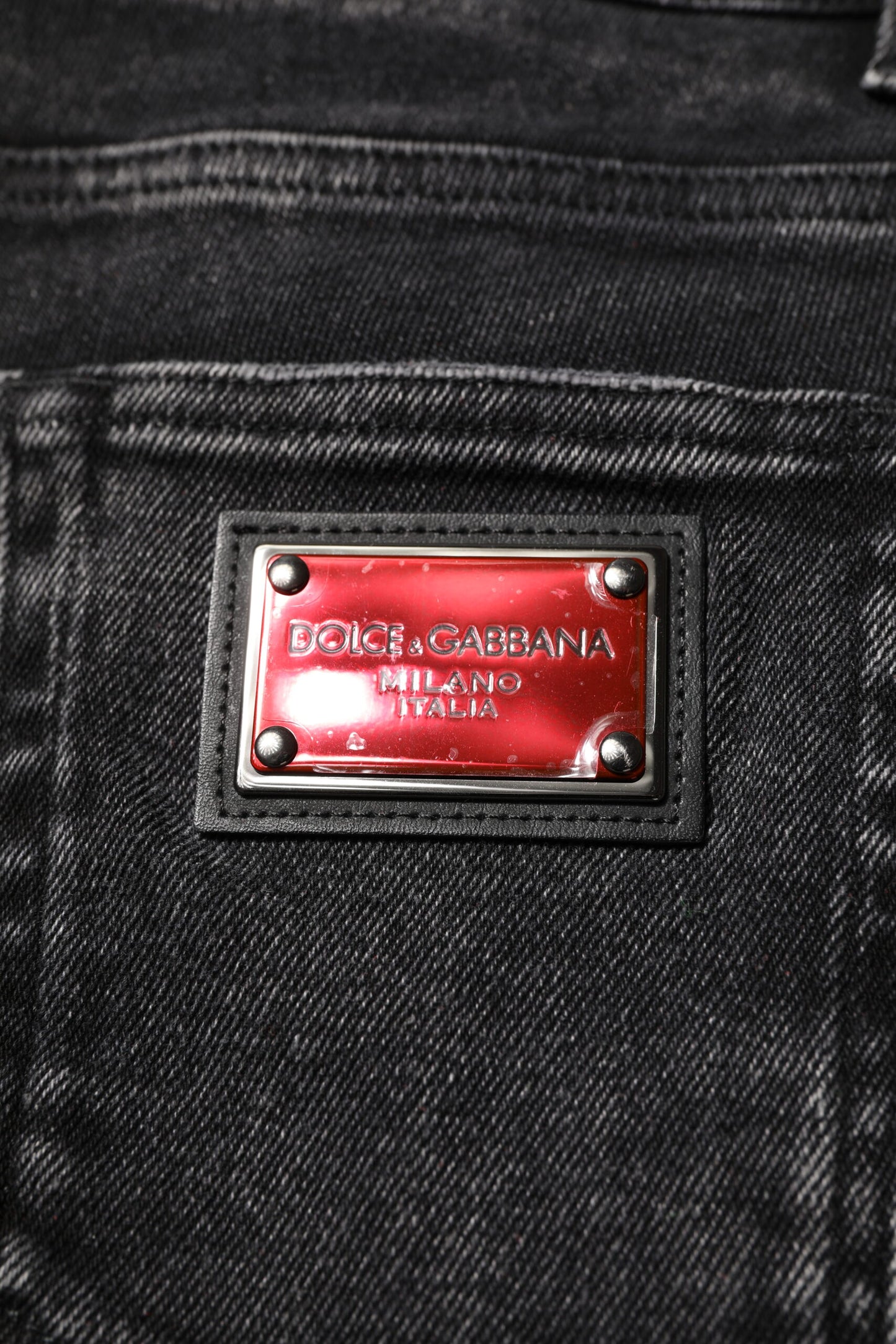 Dolce & Gabbana Svarta Bomulls Skinny Herrjeans