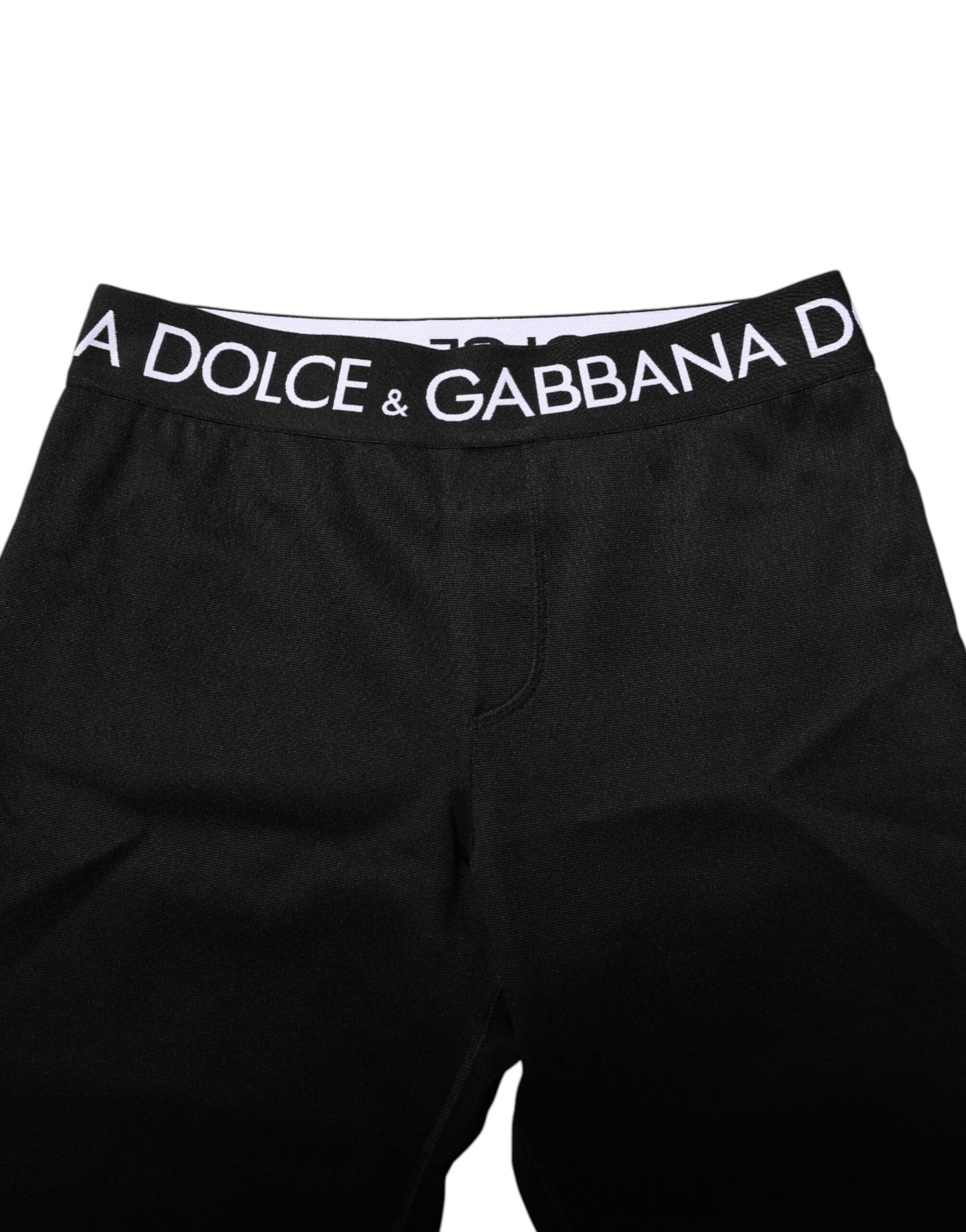 Dolce & Gabbana Svarta Nylon Skinny Joggingbyxor Herr
