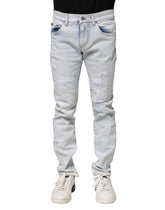 Dolce & Gabbana Lyseblå Fillete Skinny Denim Jeans