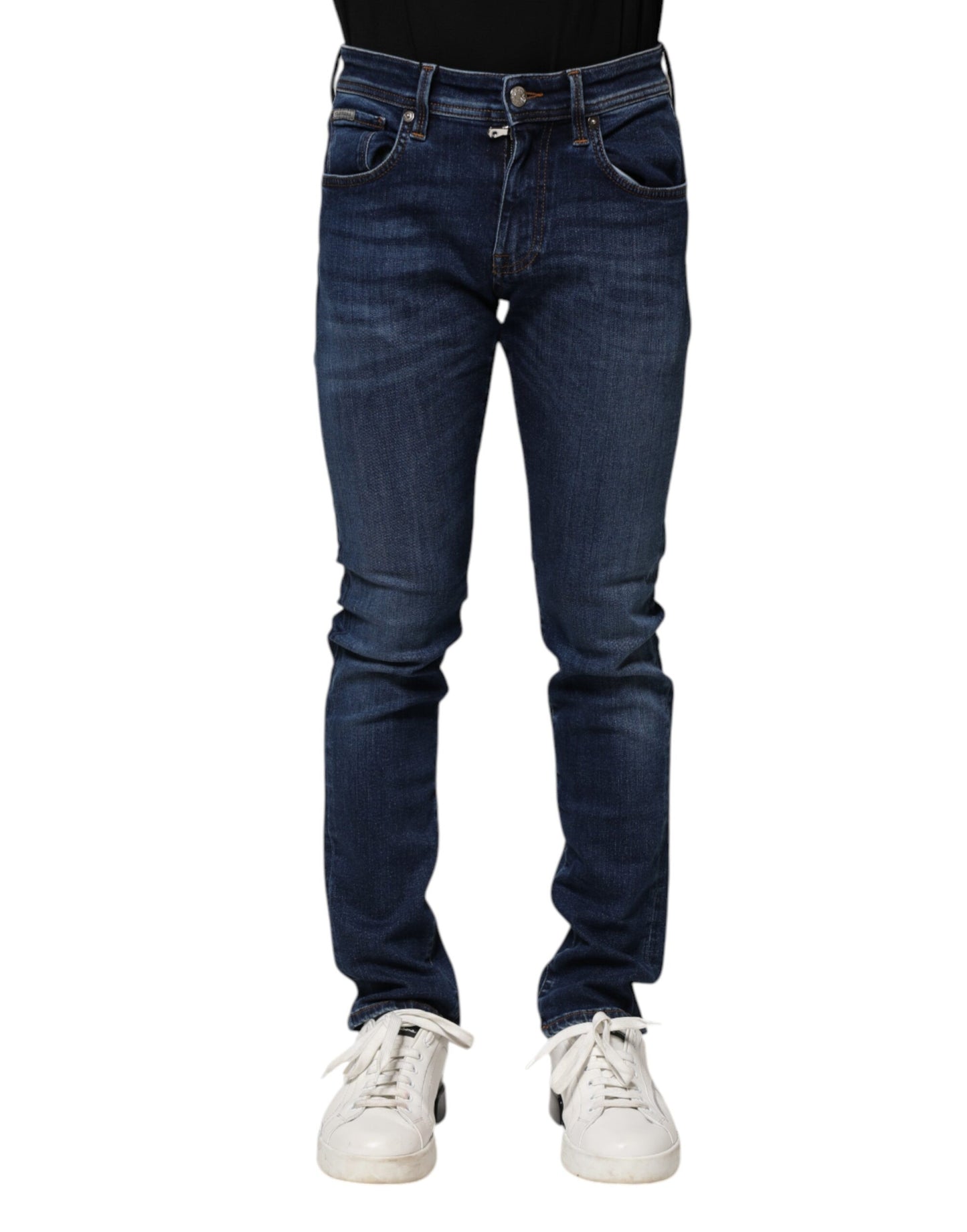 Dolce & Gabbana mörkblå bomulls skinny denimjeans