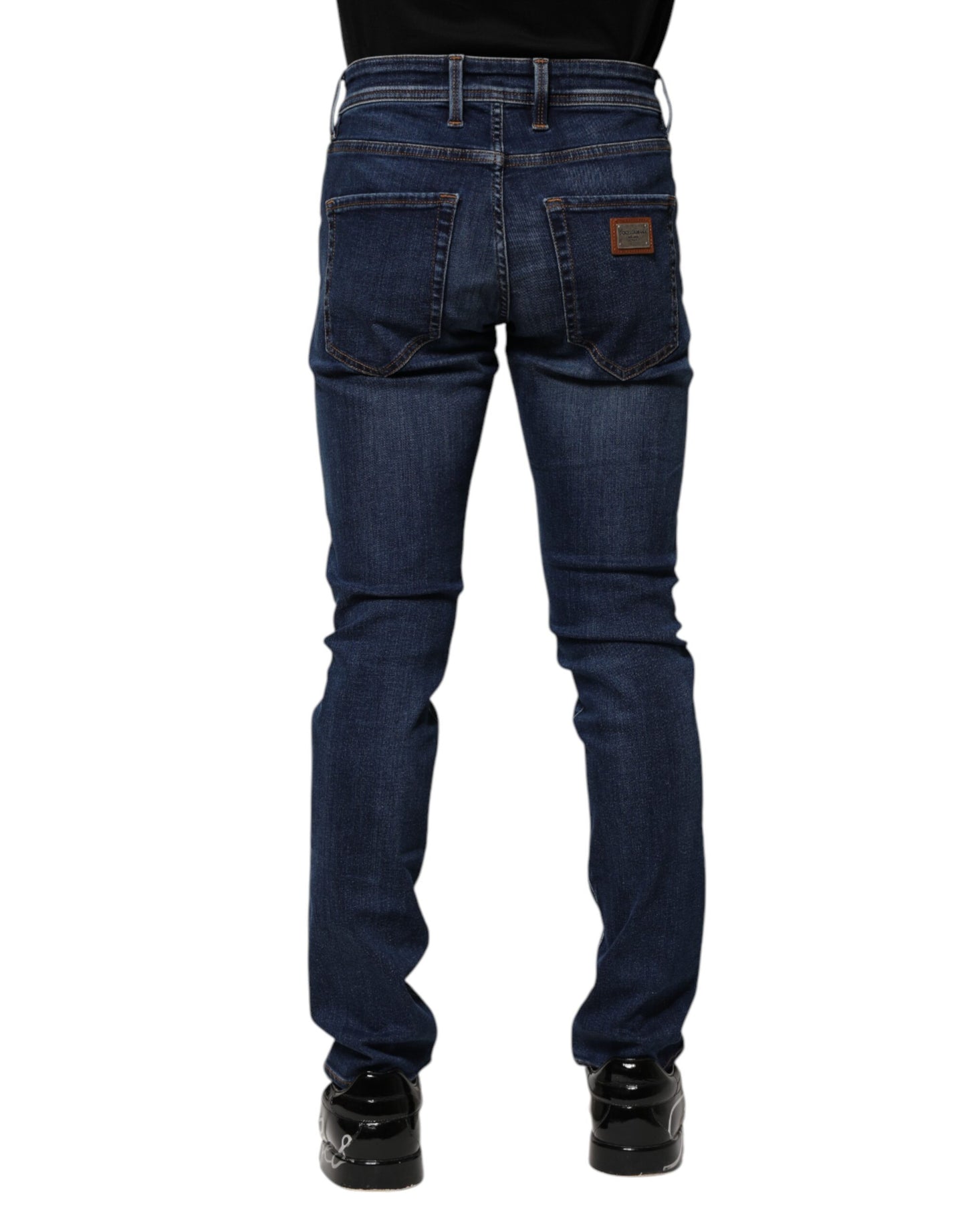 Dolce & Gabbana mörkblå bomulls skinny denimjeans
