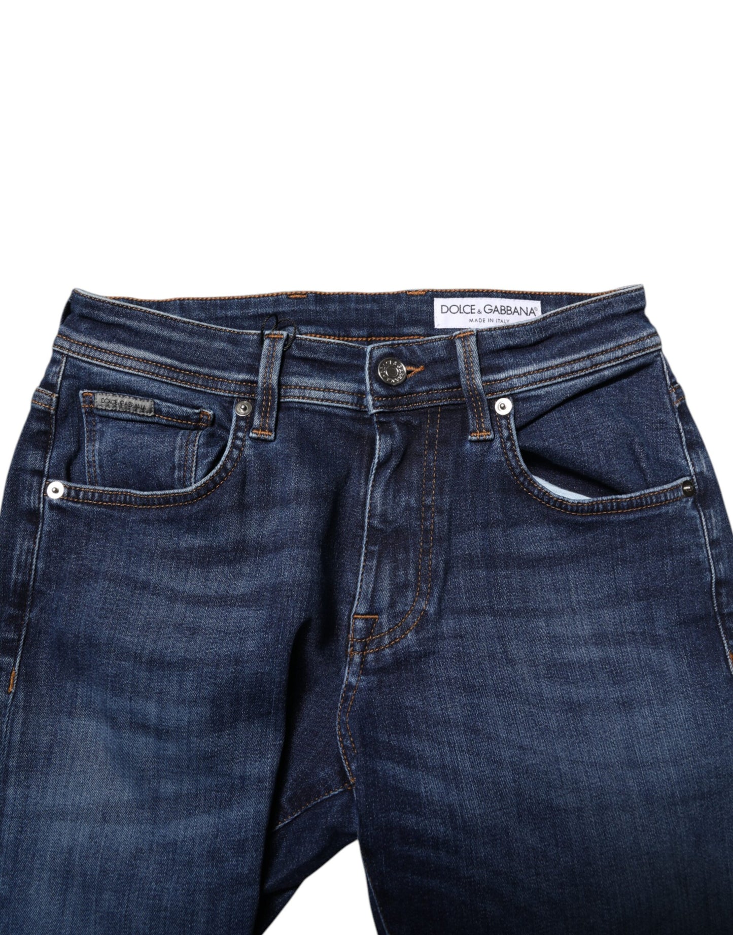 Dolce & Gabbana mörkblå bomulls skinny denimjeans