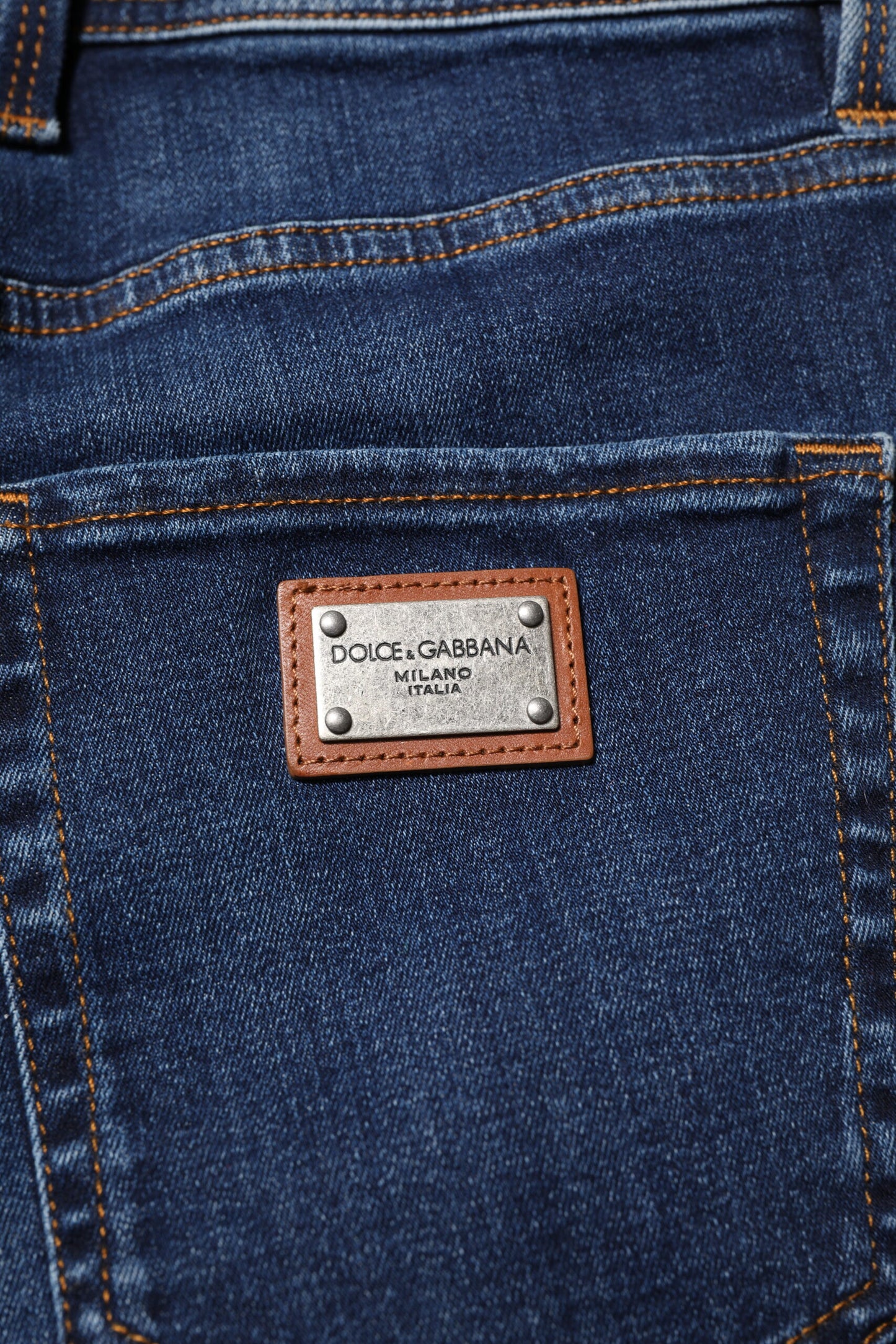 Dolce & Gabbana mörkblå bomulls skinny denimjeans