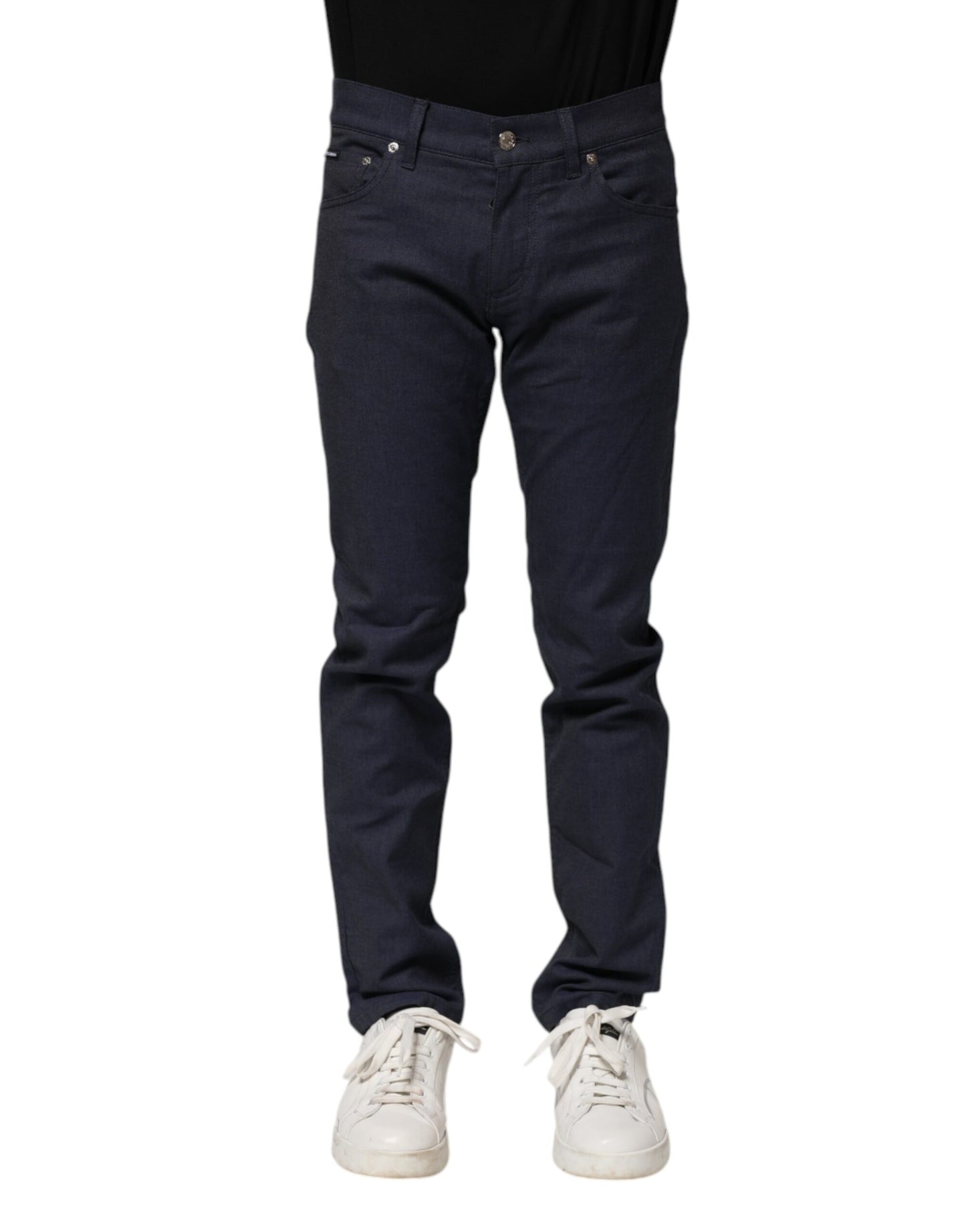 Dolce & Gabbana mörkblå bomulls skinny denimjeans