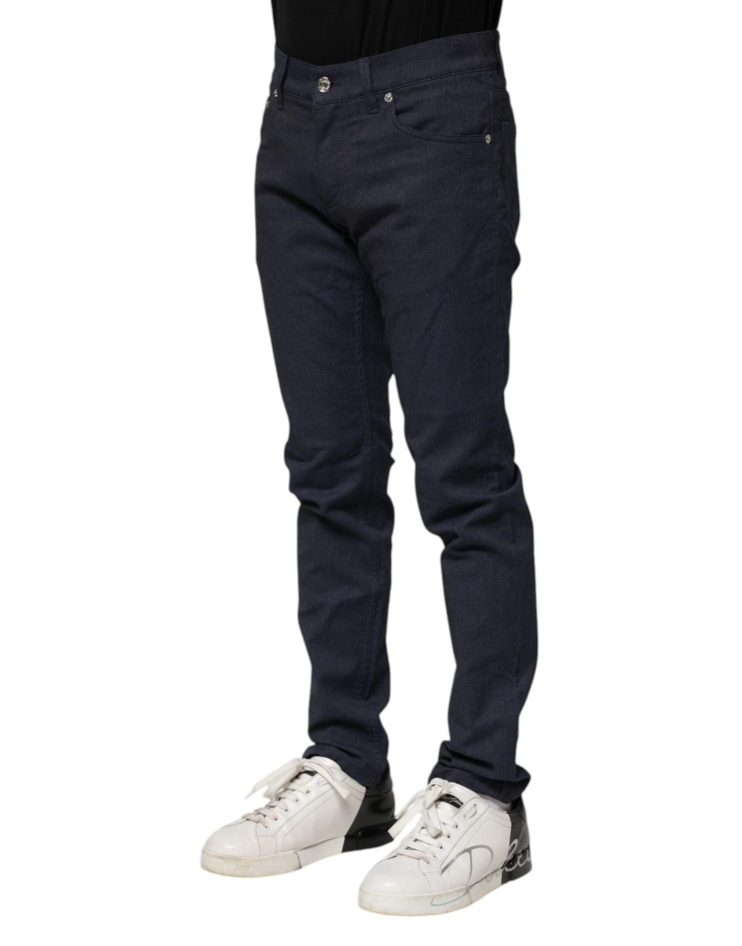 Dolce & Gabbana mörkblå bomulls skinny denimjeans
