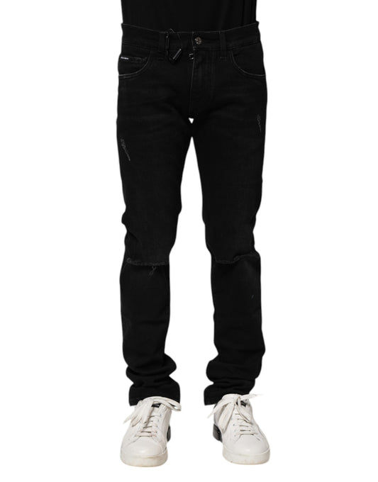 Dolce & Gabbana svarte bomulls skinny herrejeans