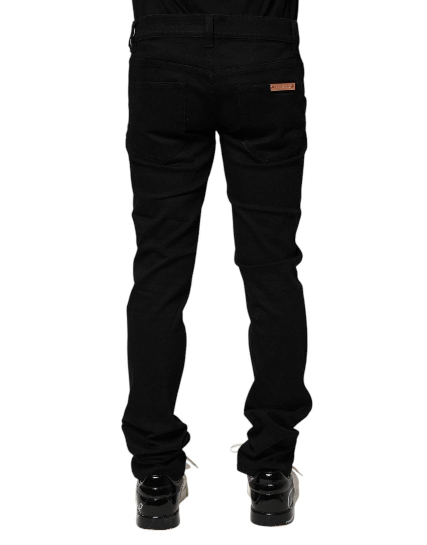 Dolce & Gabbana Svarta Bomulls Skinny Herrjeans