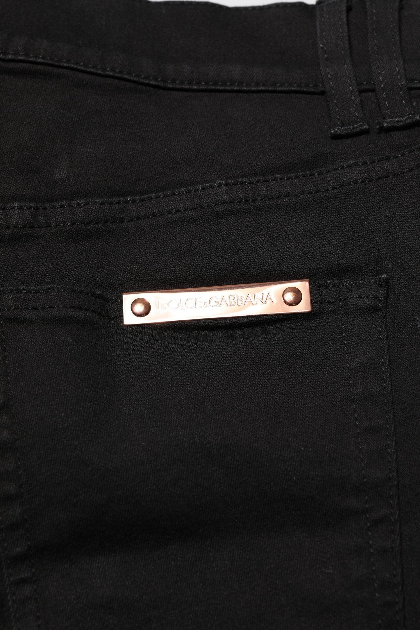 Dolce & Gabbana Svarta Bomulls Skinny Herrjeans