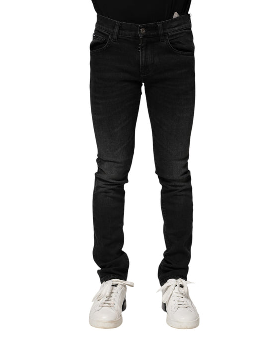 Dolce & Gabbana svarte bomulls skinny herrejeans